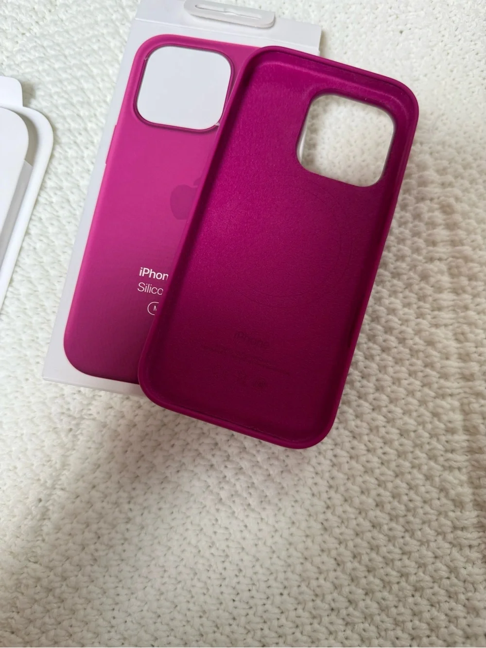 Apple Silicone iPhone Case in Vibrant Magenta